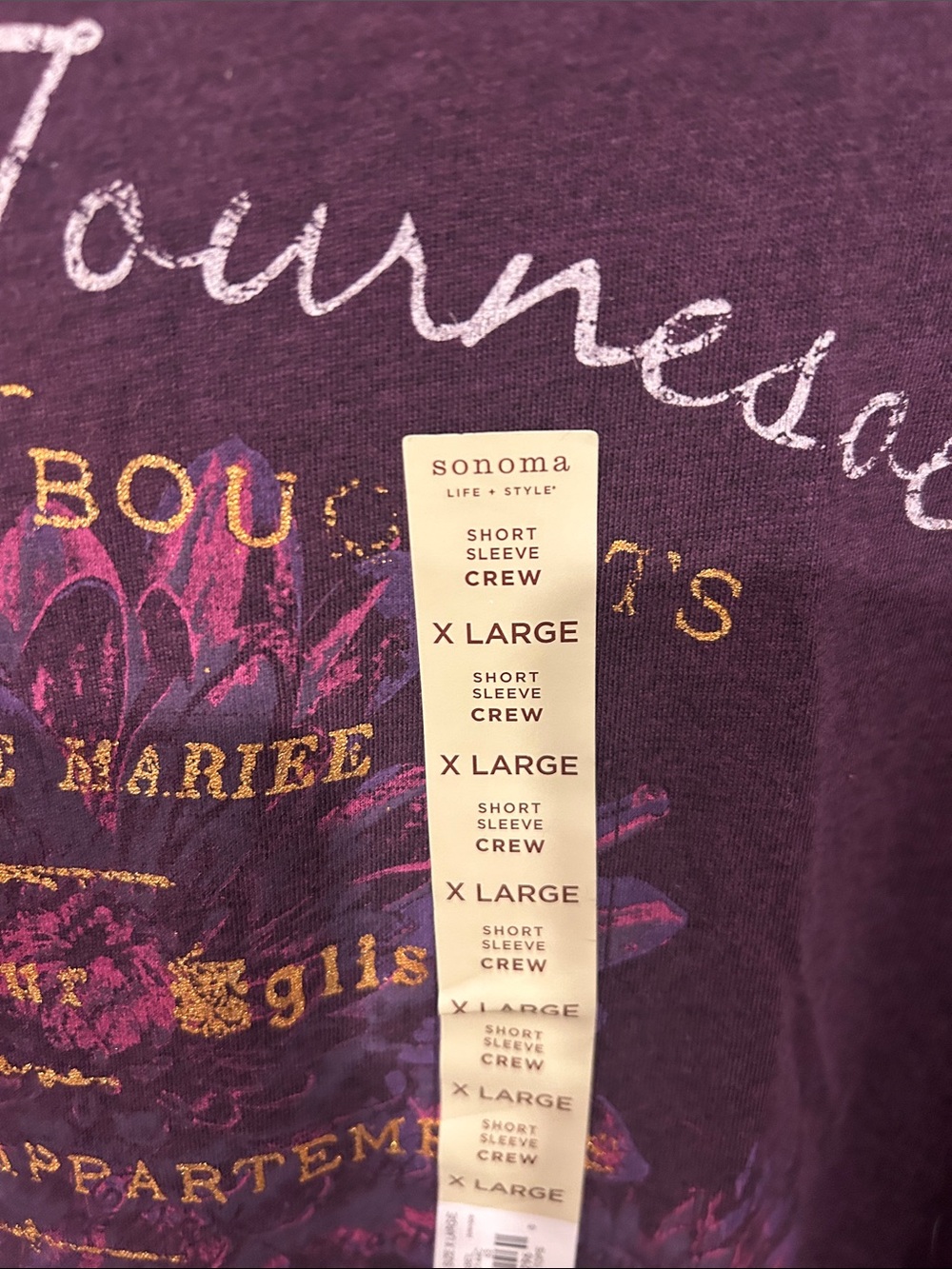 Sonoma Burgundy Short-Sleeve Graphic Tee with Gold Accents - Picture 3 of 6